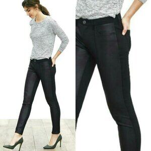 Banana Republic Faux Leather Front Sloan Stretch Slim Ankle Pant Size 8 EUC
